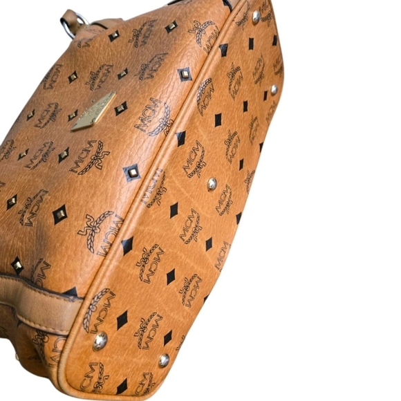 MCM Tan Monogram Shoulder Bag - Picture 3 of 6